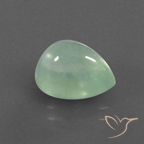Préhnite Vert jaunâtre léger naturelle En forme de poire, 3.54 ct, Transparent