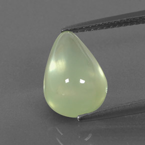 Préhnite vert naturelle en forme de poire, 3,60 ct, transparent