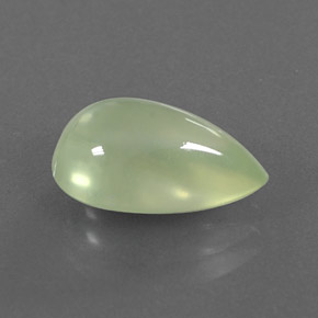 Préhnite vert naturelle en forme de poire, 3,60 ct, transparent