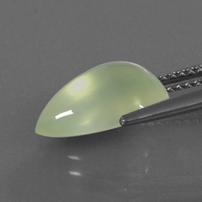 Préhnite vert naturelle en forme de poire, 3,60 ct, transparent