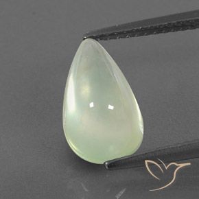 3.36ct Naturel Vert poire pâle Préhnite, En forme de poire, Transparent