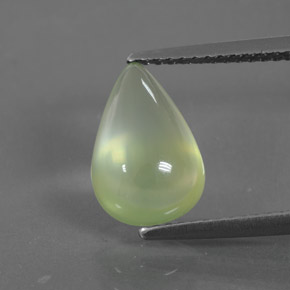 Préhnite vert naturelle en forme de poire, 2,92 ct, transparent