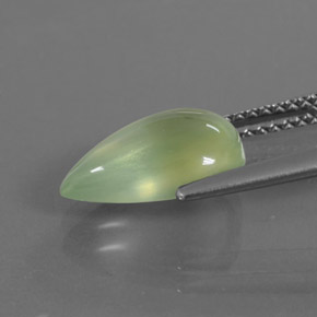 Préhnite vert naturelle en forme de poire, 2,92 ct, transparent