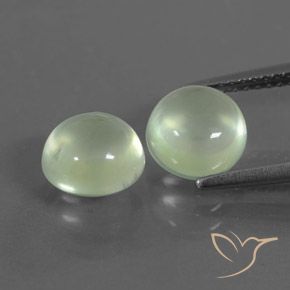 4.36ctw Naturel Vert poire pâle Préhnite, Tour, Transparent