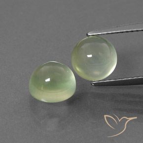 5.49ctw Naturel Vert clair Préhnite, Tour, Transparent