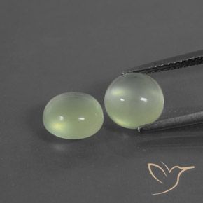 3.88ctw Naturel Vert poire pâle Préhnite, Tour, Transparent