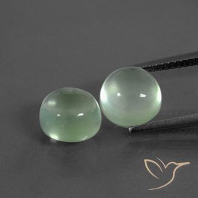 5.84ctw Naturel Vert très clair Préhnite, Tour, Transparent