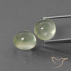4.68ctw Naturel Vert chaud Préhnite, Tour, Transparent