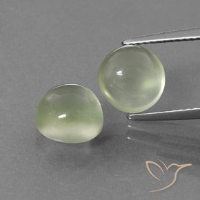 5.93ctw Naturel Vert grisâtre Préhnite, Tour, Transparent