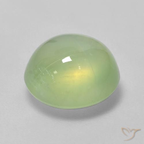 Préhnite Vert moyen naturelle ovale, 4.18 ct, Transparent