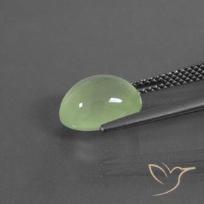 Préhnite Vert jaunâtre naturelle ovale, 4.00 ct, Transparent