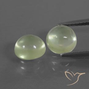 4.09ctw Naturel Vert jaunâtre Préhnite, Tour, Transparent