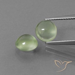 3.24ctw Naturel Vert jaunâtre Préhnite, Tour, Transparent