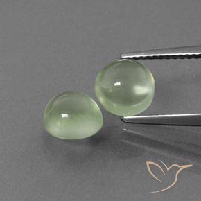 3.67ctw Naturel Vert jaunâtre Préhnite, Tour, Transparent