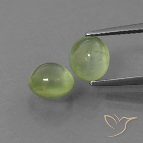4.21ctw Naturel Vert poire Préhnite, ovale, Transparent
