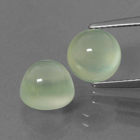 Achetez naturel 5,17ct vert préhnite gems, coupe roude, en provenance afrique du sud chez gemselect. en stock, livraison internationale!