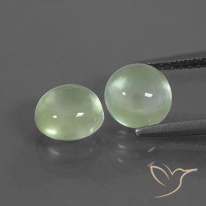 2.63ctw Naturel Vert jaunâtre léger Préhnite, Tour, Transparent