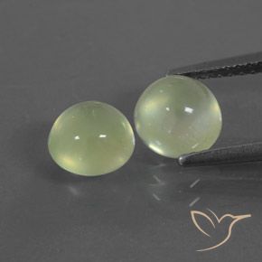2.67ctw Naturel Vert jaunâtre Préhnite, Tour, Transparent