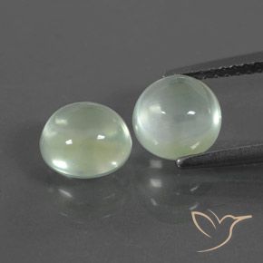 3.19ctw Naturel Vert très clair Préhnite, Tour, Transparent