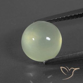 2.37ct Naturel Vert poire pâle Préhnite, Tour, Transparent