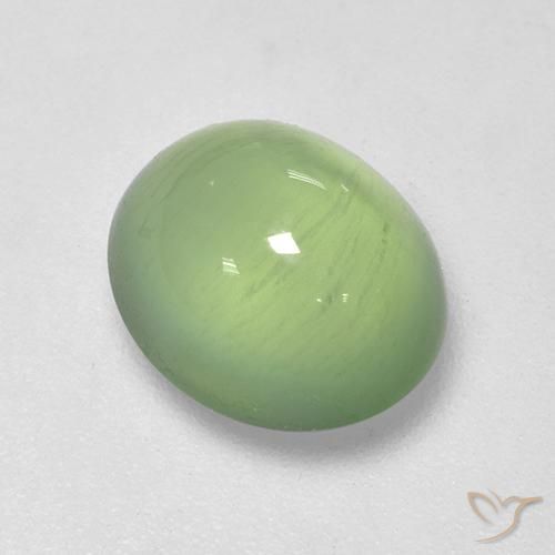 3.55ct Naturel Vert jaunâtre Préhnite, ovale, Transparent