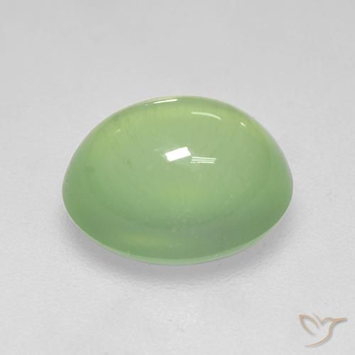 Préhnite Vert jaunâtre naturelle ovale, 3.55 ct, Transparent