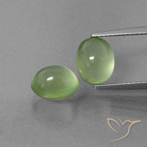 5.11ctw Naturel Vert moyen Préhnite, ovale, Transparent
