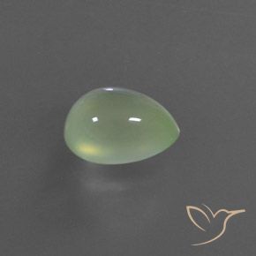Préhnite Vert clair naturelle En forme de poire, 3.28 ct, Transparent