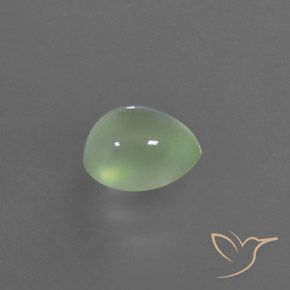Préhnite Vert jaune léger naturelle En forme de poire, 3.35 ct, Transparent