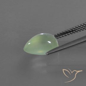 Préhnite Vert jaunâtre pâle naturelle En forme de poire, 2.80 ct, Transparent