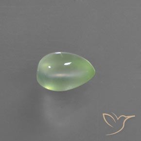 Préhnite Vert moyen naturelle En forme de poire, 3.31 ct, Transparent