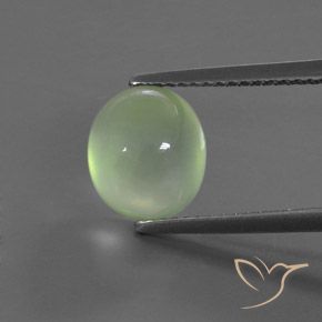 3.91ct Naturel Vert lime pâle Préhnite, ovale, Transparent