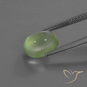Préhnite Vert citron naturelle ovale, 2.91 ct, Transparent