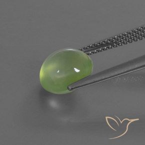 Préhnite Vert citron naturelle ovale, 3.07 ct, Transparent