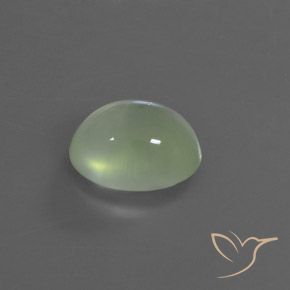 Préhnite Vert jaunâtre léger naturelle ovale, 3.42 ct, Transparent