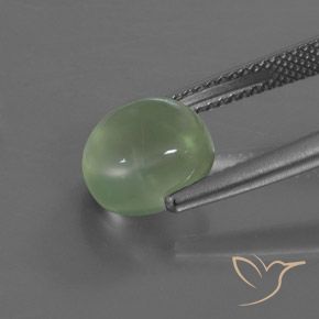 Préhnite Vert jaunâtre naturelle ovale, 4.03 ct, Transparent