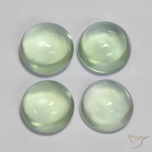 5.89ctw Naturel Vert très clair Préhnite, Tour, Transparent