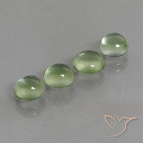 5.38ctw Naturel Vert jaunâtre Préhnite, Tour, Transparent
