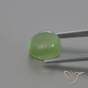 Préhnite Vert jaunâtre naturelle ovale, 3.24 ct, Transparent