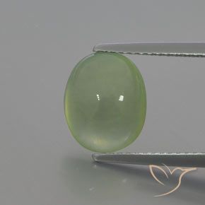 3.64ct Naturel Vert moyen Préhnite, ovale, Transparent / Translucide