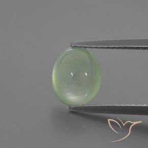 2.14ct Naturel Vert très clair Préhnite, ovale, Transparent / Translucide