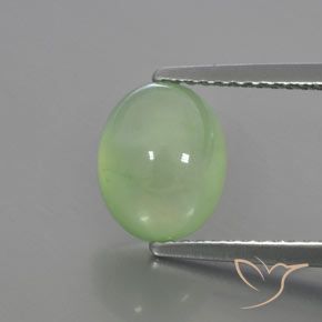 2.81ct Naturel Vert lime pâle Préhnite, ovale, Transparent / Translucide
