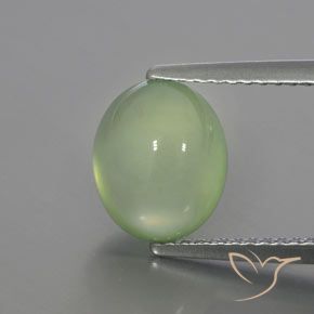 3.72ct Naturel Vert lime pâle Préhnite, ovale, Transparent / Translucide