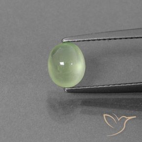 1.33ct Naturel Vert jaunâtre Préhnite, ovale, Transparent / Translucide
