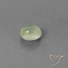 Préhnite Vert jaunâtre naturelle ovale, 1.33 ct, Transparent / Translucide