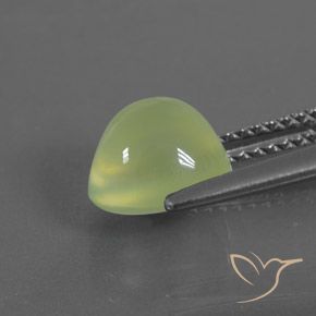 Préhnite Vert citron naturelle ovale, 2.18 ct, Transparent / Translucide