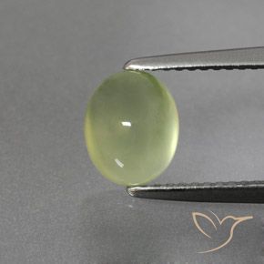 2.06ct Naturel Vert poire pâle Préhnite, ovale, Transparent / Translucide