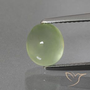 2.65ct Naturel Vert poire pâle Préhnite, ovale, Transparent / Translucide