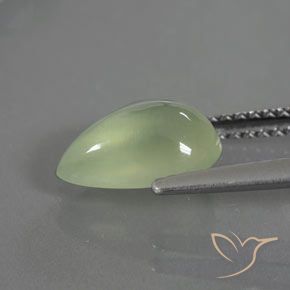 Préhnite Vert pâle naturelle En forme de poire, 1.77 ct, Transparent / Translucide