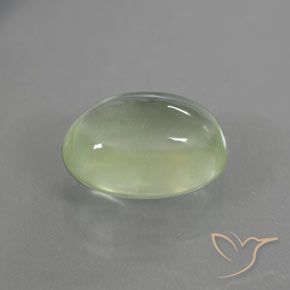 Préhnite Vert poire pâle naturelle ovale, 2.44 ct, Transparent